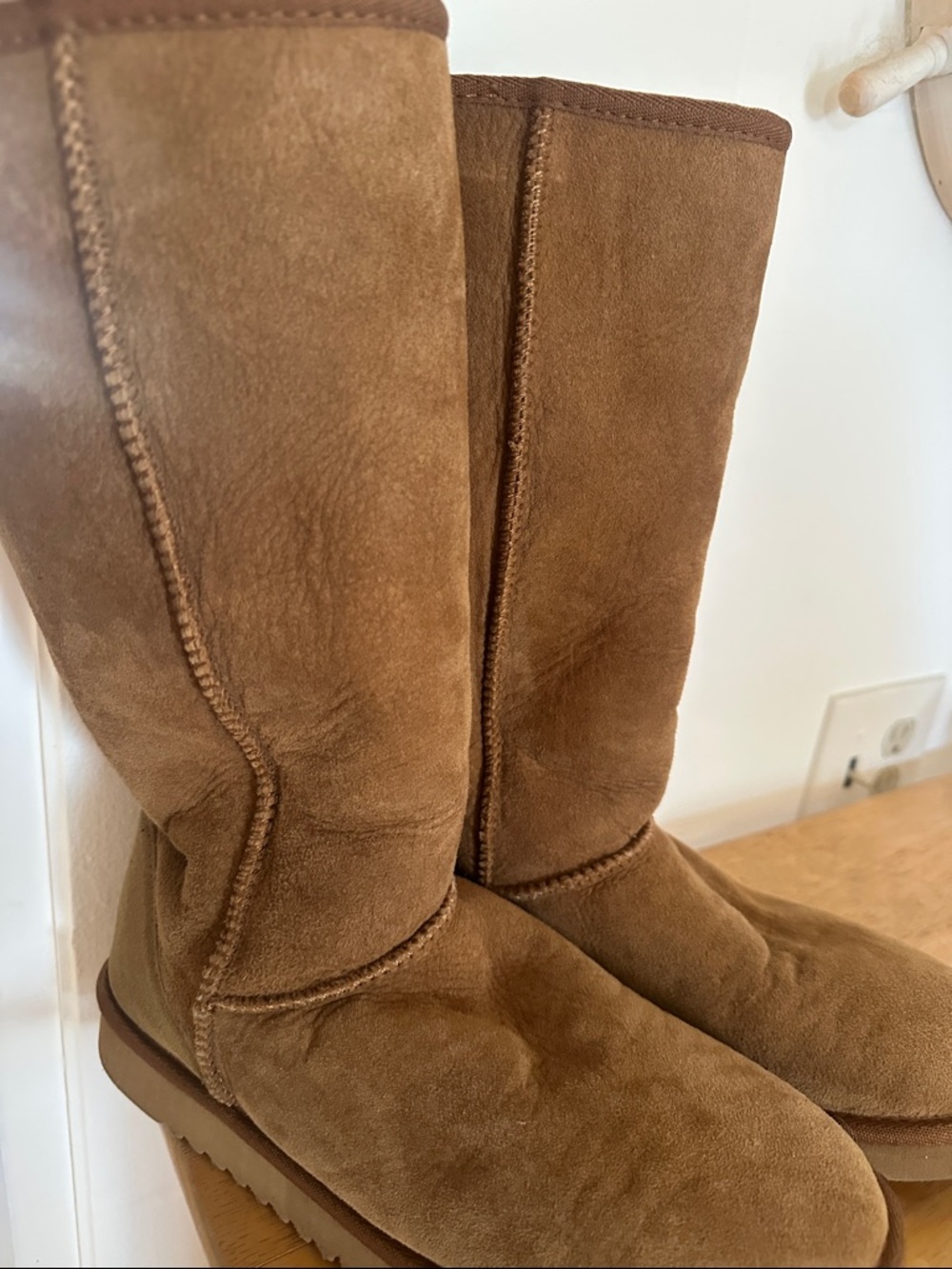 Classic Tall Chestnut Suede Winter Boots